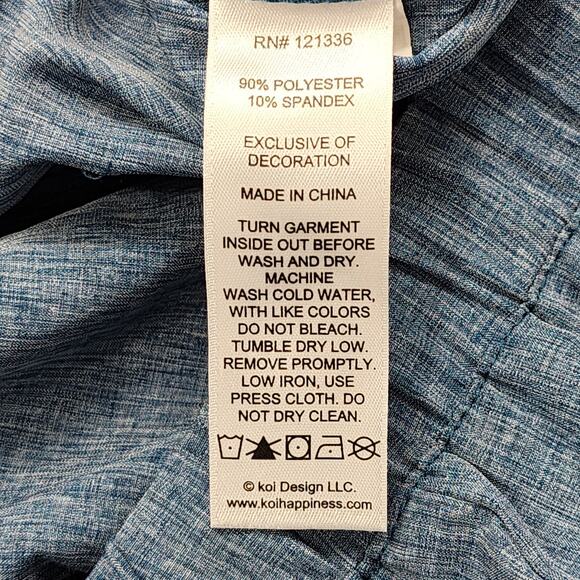 Koi Basics Pants Womens M Heathered Blue Holly 8-Pocket Stretch Cargo Scrubs - Picture 7 of 13